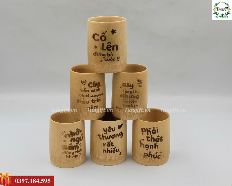 Nhận khắc cốc tre theo yêu cầu