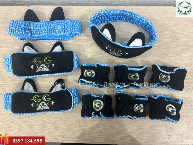 Sản xuất set băng đô thêu logo
