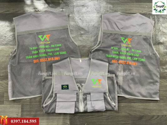 Áo gile phản quang cho kỹ sư in logo