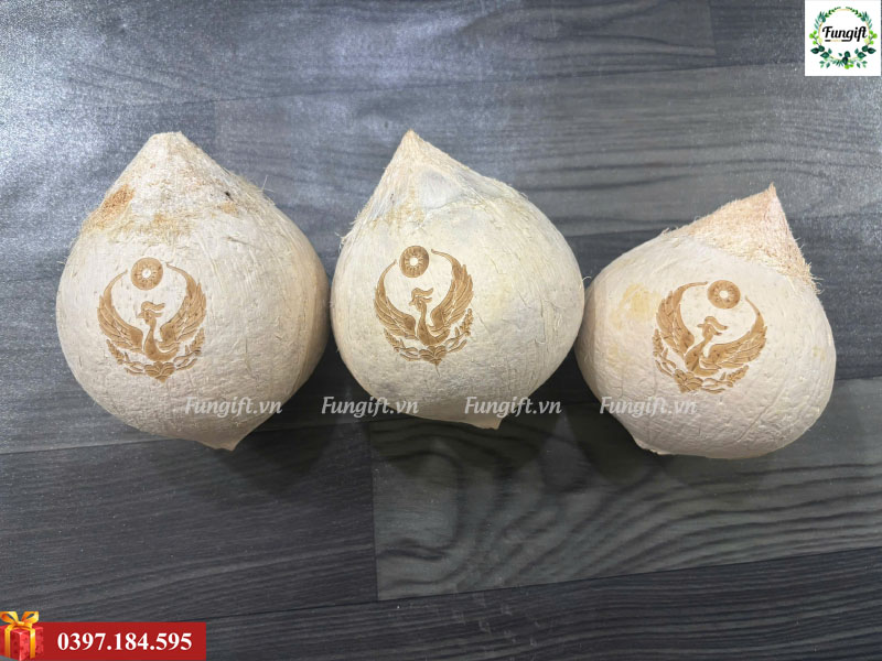 Dừa xiêm trọc khắc chữ