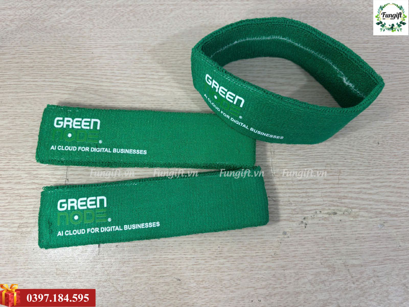 Gia công in logo lên băng đô theo yêu cầu
