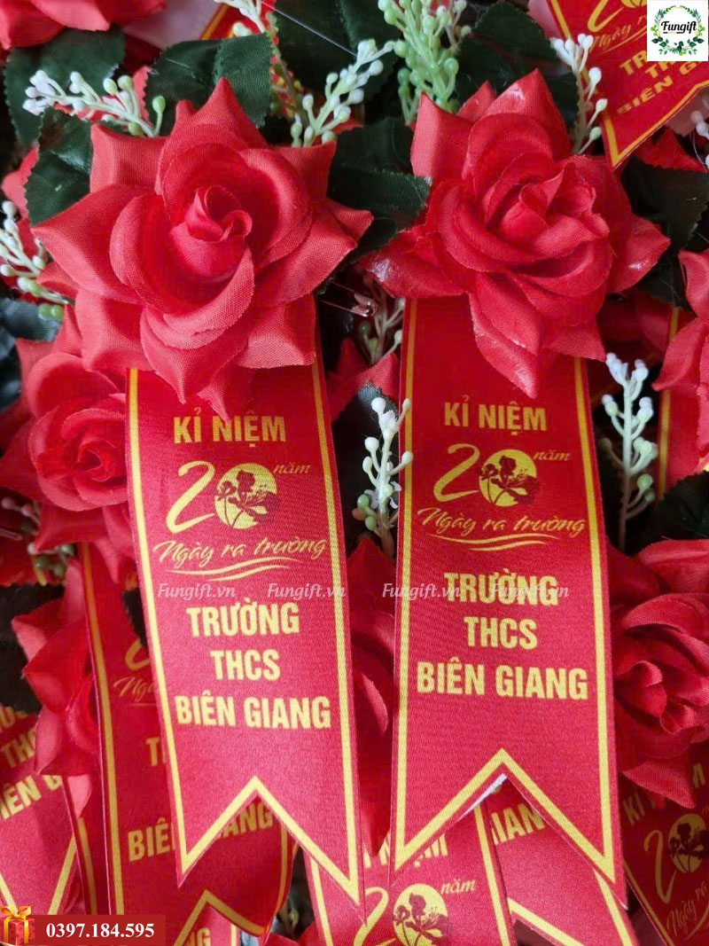 Hoa cài áo sự kiện in logo