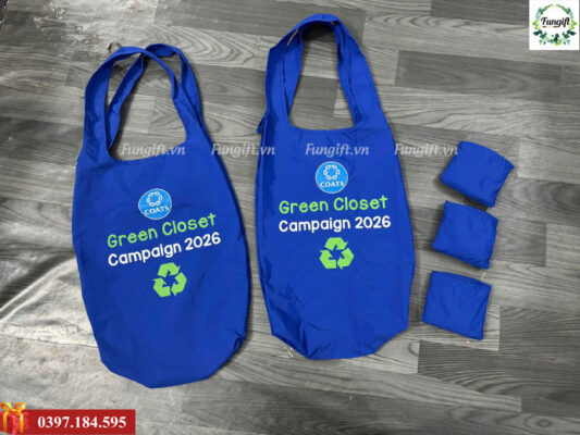 Túi vải dù gấp gọn in logo