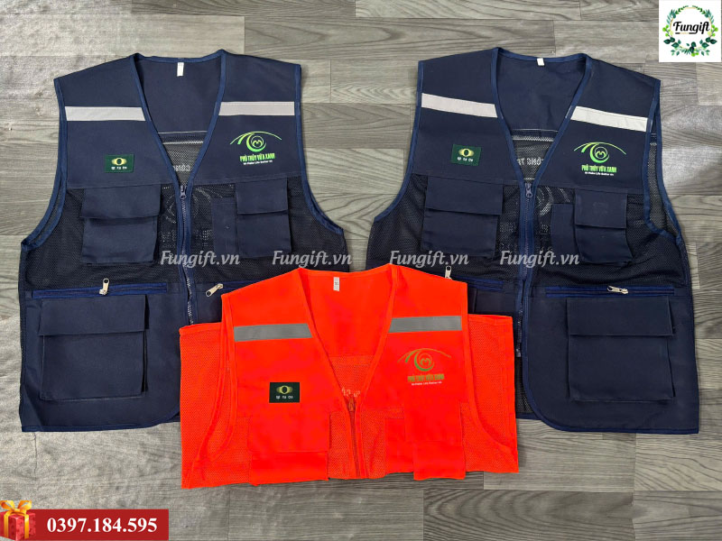 Mẫu áo gile bảo hộ in logo công ty