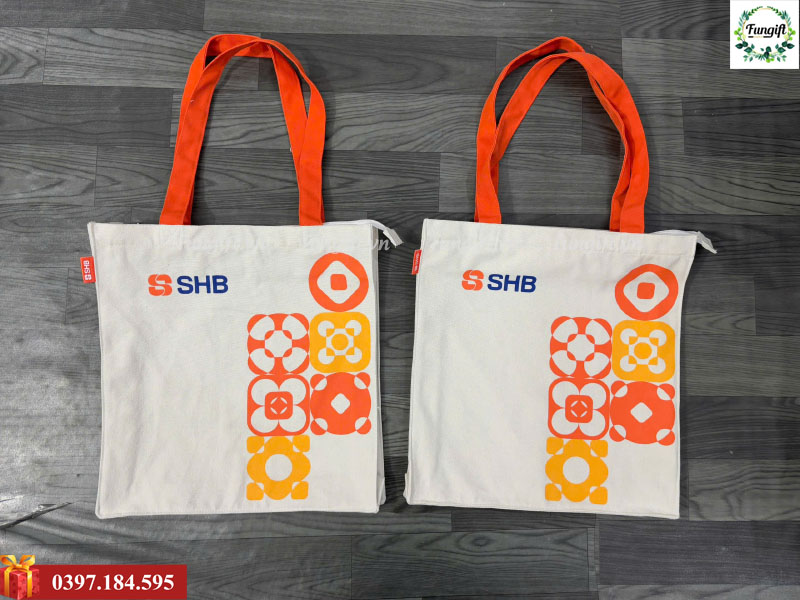 Mẫu túi vải canvas có chặn đáy in logo