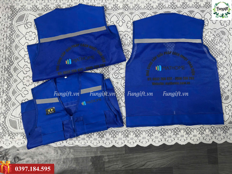 Áo gile công nhân in logo
