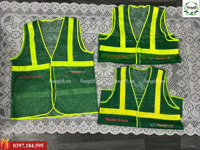 Áo gile phản quang lưới in logo theo yêu cầu