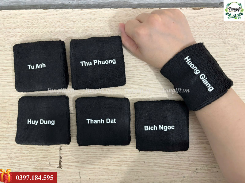 Băng quấn cổ tay thể thao cotton in theo yêu cầu