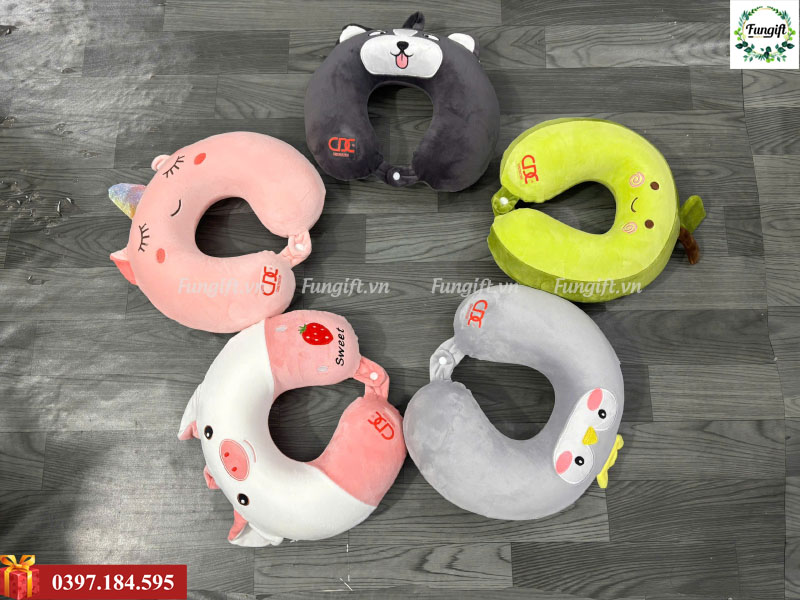 Gối cao su non hình thú in logo