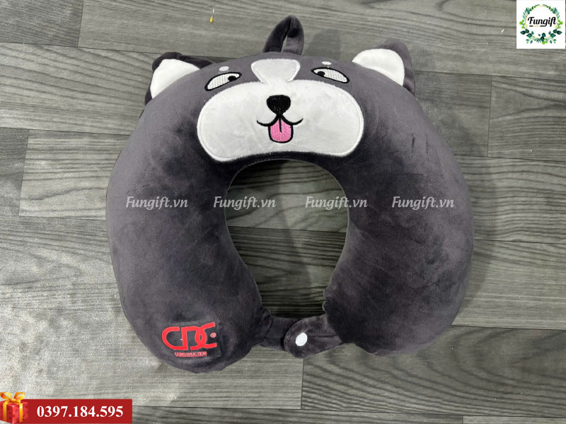 Gối chữ U tựa cổ hình thú đi du lịch, đi xe ô tô ngồi văn phòng