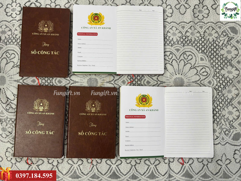 In sổ công tác bìa da