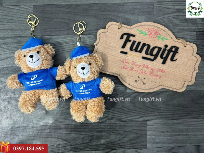 Móc khoá gấu bông teddy quà tặng