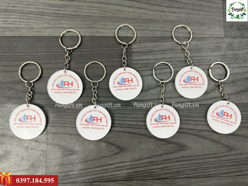 Móc khoá quà tặng in logo giá rẻ theo yêu cầu