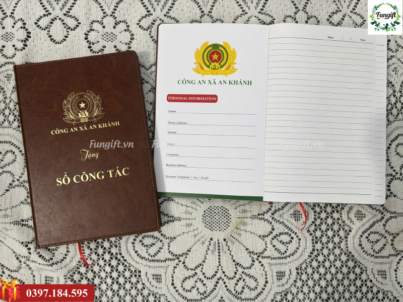 Sổ bìa da in logo quà tặng doanh nghiệp