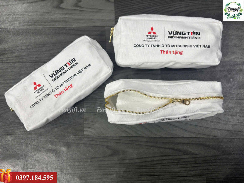 Túi bút vải canvas in logo làm quà tặng