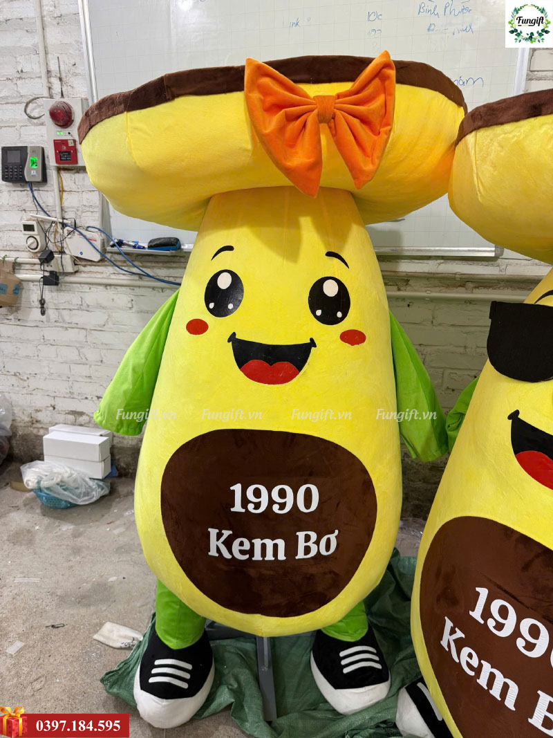 Mascot gấu bông sản xuất trưng bày