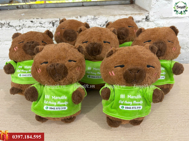 Mẫu gấu capybara dễ thương in logo