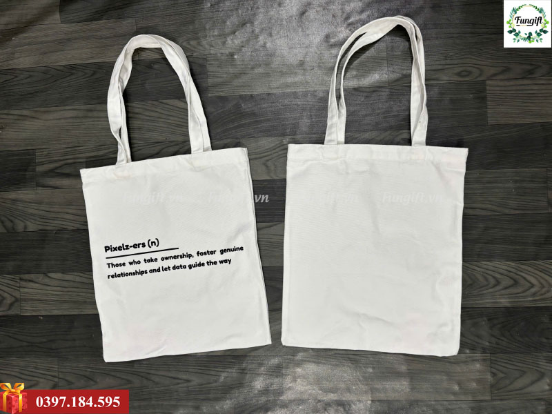 Túi vải canvas trắng in theo yêu cầu