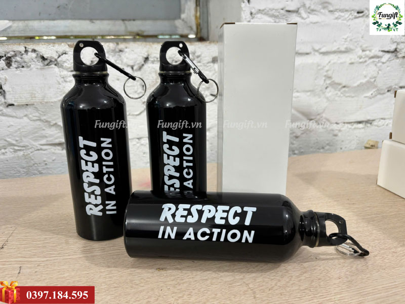 Bình nước nhôm quà tặng in logo