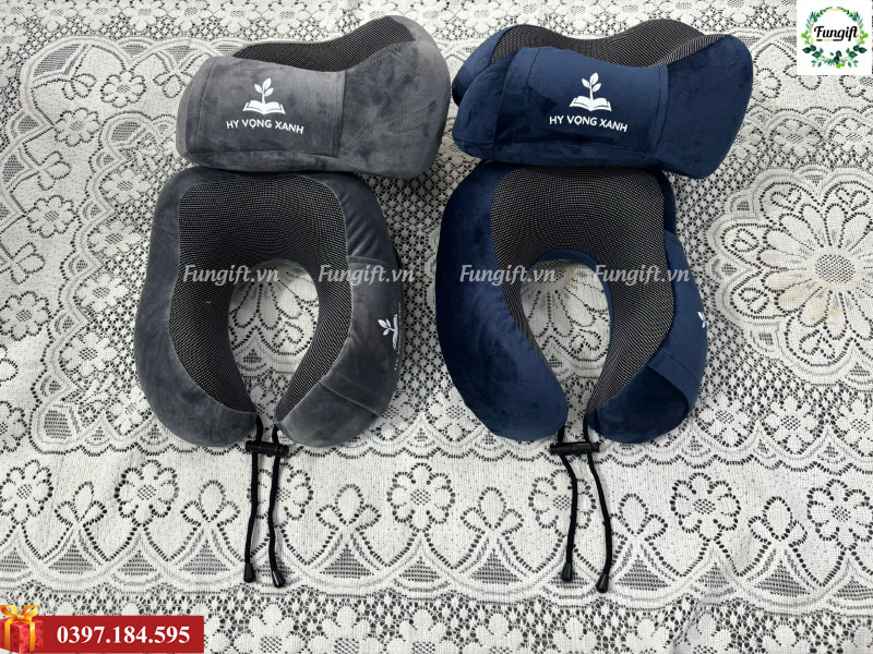Gối cao su non tựa cổ in logo cho doanh nghiệp