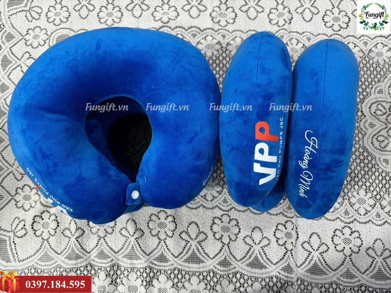 Gối chữ U kê cổ in logo giá rẻ