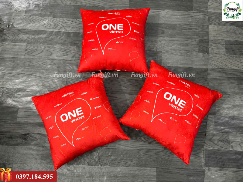 Gối tựa lưng in logo 40x40cm in theo yêu cầu