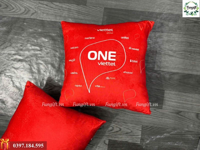 Gối tựa lưng nhồi bông in logo theo yêu cầu