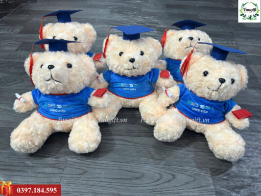 Sản xuất gấu bông in logo trường học làm quà tặng giáo dục