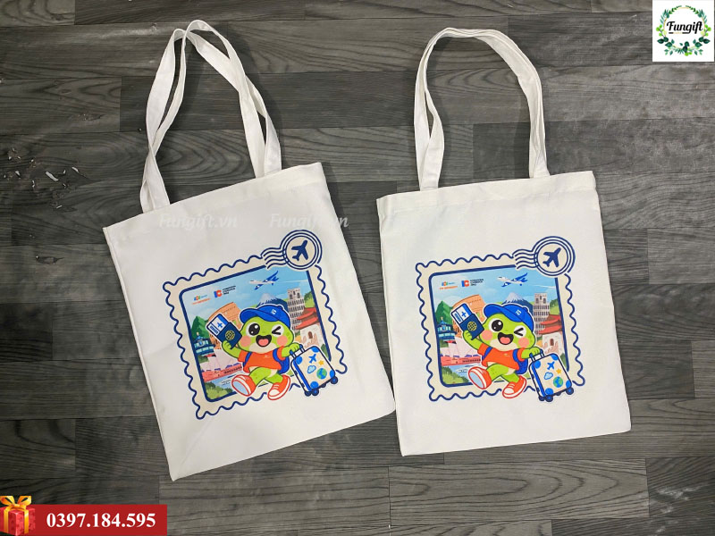 Túi tote canvas in logo