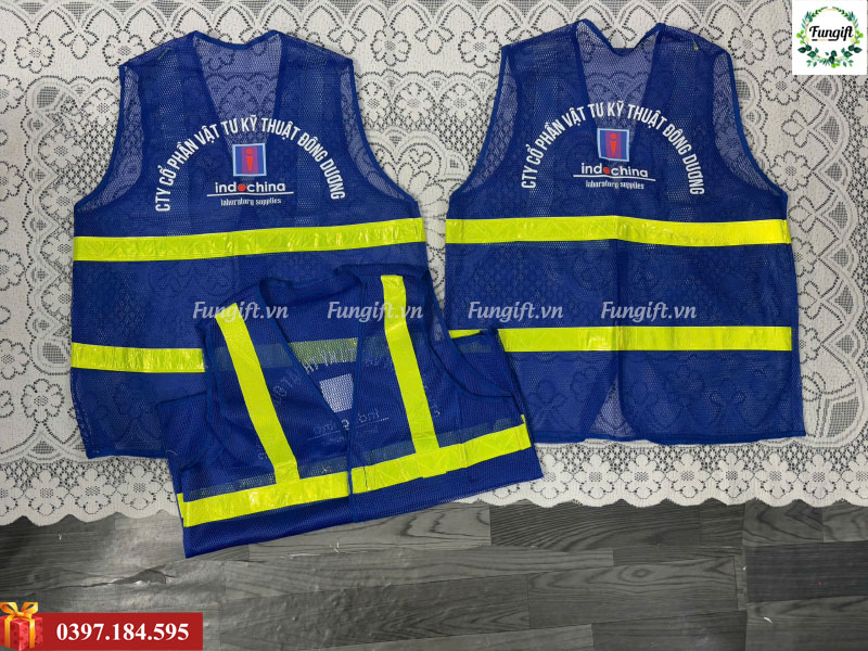 Áo lưới gile bảo hộ in logo