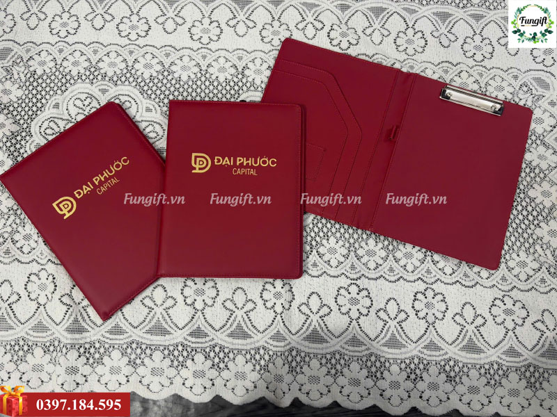 Bìa trình ký da in logo thiết kế theo yêu cầu