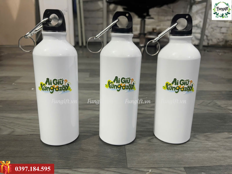 Bình nước nhôm quà tặng in logo