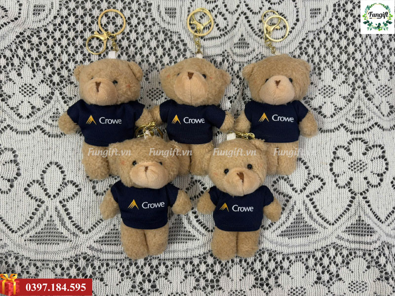 Móc khoá gấu bông in theo yêu cầu