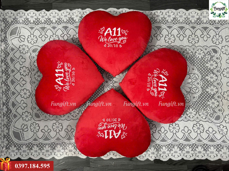 Xưởng in gối trái tim Hà Nội